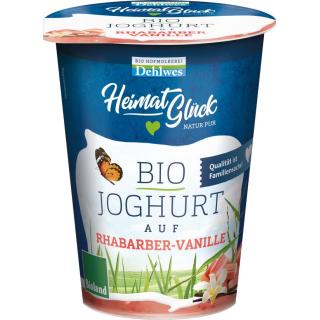 Joghurt auf Rhabarber-Vanil